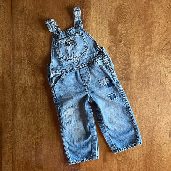 OshKosh patchwork overalls 24m - Picture 1 of 14
